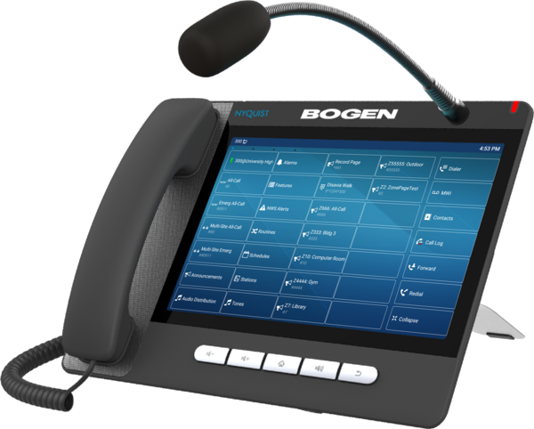 NQ-ZPMS NYQUIST ZONE PAGING MICROPHONE STATION, 10.1" COLOR TOUCH SCREEN, GOOSENECK MICROPHONE